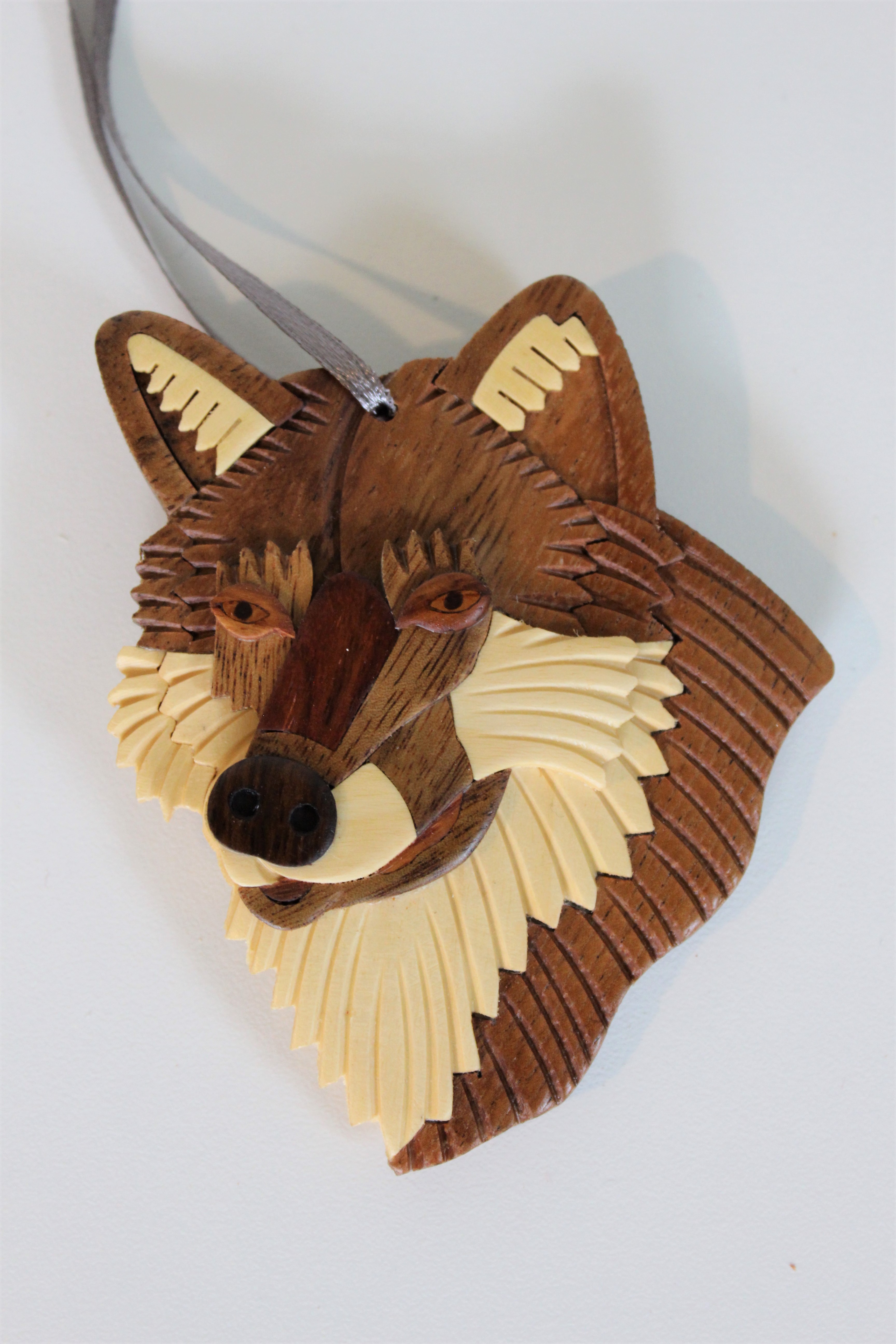 Wood Intarsia – Wolf – Ornament – Pennsylvania Lumber Museum